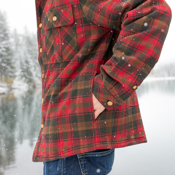 Sherpa Lined Flannel Shirt Mens Blue Plaid | Rocky Mountain Flannel