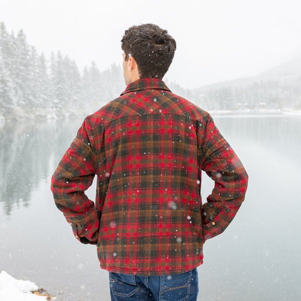 Sherpa Lined Flannel Shirt Mens Blue Plaid | Rocky Mountain Flannel