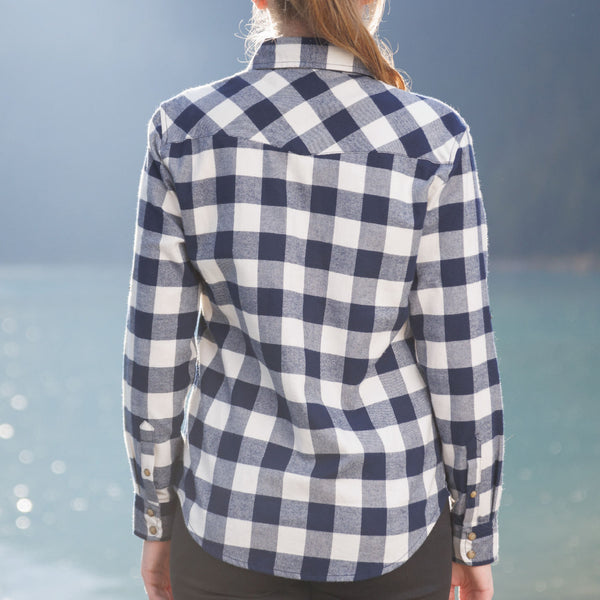 Waxhaw Buffalo Plaid Flannel Shirt | Mountain Top - Navy Cream - L