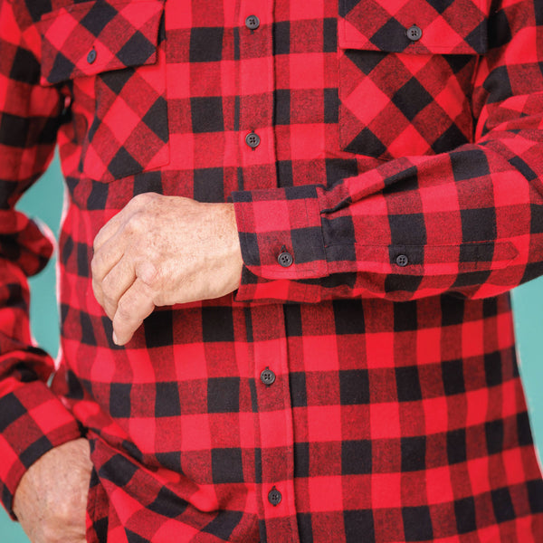 Mens 2pc. Flannel Pyjama / Red and Black Buffalo Check – Rocky Mountain  Flannel Company