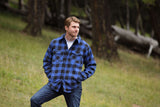 Men's Royal Blue Padded Flannel Camping Jacket