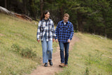 Men's Royal Blue Padded Flannel Camping Jacket