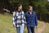 Men's Royal Blue Padded Flannel Camping Jacket