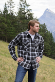 Men's Black / White Plad Padded Flannel Camping Jacket