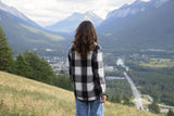 Brush Flannel Shacket /  Black and White Buffalo Check