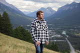 Men's Black / White Buffalo Check Padded Flannel Camping Jacket