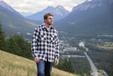 Men's Black / White Buffalo Check Padded Flannel Camping Jacket