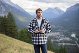 Men's Black / White Buffalo Check Padded Flannel Camping Jacket