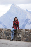 Men's Black / Red Buffalo Check Padded Flannel Camping Jacket