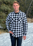 312 Men's Black and White Buffalo Check Flannel Shirt