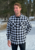 312 Men's Black and White Buffalo Check Flannel Shirt