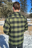 312 Men's Black and Olive Buffalo Check Flannel Shirt