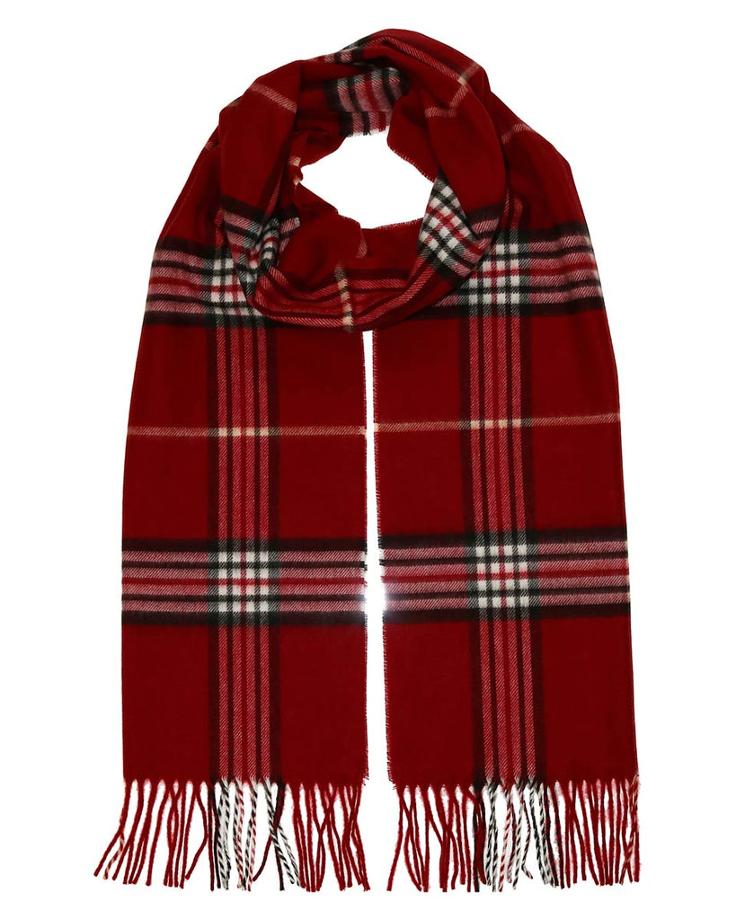 Classic Cashmink Plaid Scarf in Red