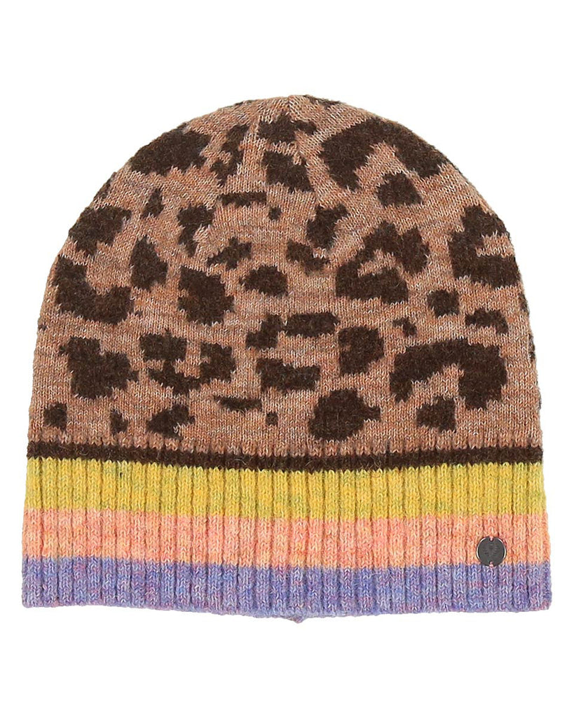 Beanie in Fashionable Leopard in camel