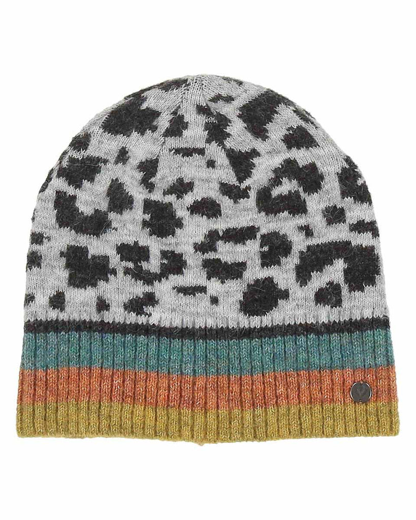 Beanie in Fashionable Leopard in grey