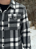 Brush Flannel Shacket / Grey Check