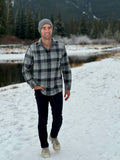 912 Men’s Grey Buffalo Check Flannel Shirt