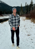 912 Men’s Grey Buffalo Check Flannel Shirt