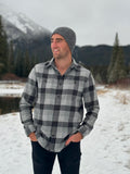 912 Men’s Grey Buffalo Check Flannel Shirt