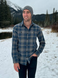 912 Men’s Wedge Wood Blue Plaid Flannel Shirt