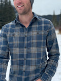 912 Men’s Wedge Wood Blue Plaid Flannel Shirt