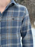 912 Men’s Wedge Wood Blue Plaid Flannel Shirt