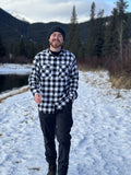 312 Men's Black and White Buffalo Check Flannel Shirt