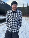 312 Men's Black and White Buffalo Check Flannel Shirt