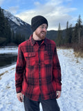 Brush Flannel Shacket  Red / Black Plaid