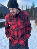 Brush Flannel Shacket  Red / Black Plaid