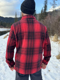 Brush Flannel Shacket  Red / Black Buffalo Check