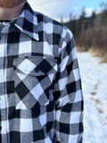 Men's Black / White Buffalo Check Padded Flannel Camping Jacket