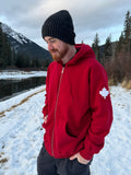 Full Zip Hoody In Red