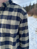 812 Navy and Sage Men's Flannel Shirt