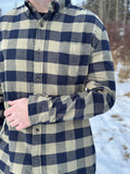 812 Navy and Sage Men's Flannel Shirt