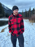 Brush Flannel Shacket  Red / Black Buffalo Check