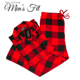 Mens 2pc. Flannel Pyjama / Red and Black Buffalo Check