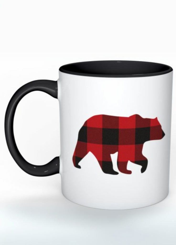 Mug in Red Black Buffalo Check / Bear