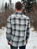 912 Men’s Grey Buffalo Check Flannel Shirt