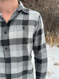 912 Men’s Grey Buffalo Check Flannel Shirt