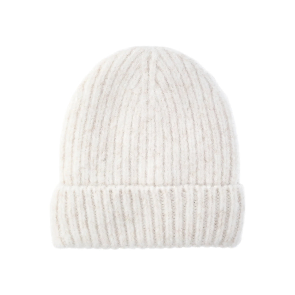 Ribbed Beanie- White