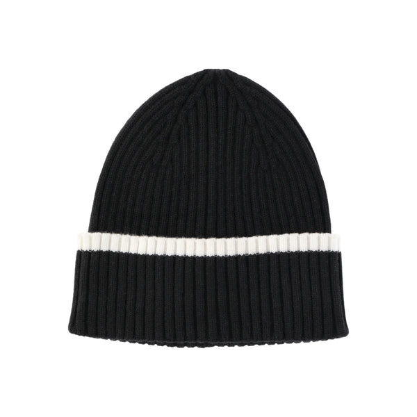 Classic Beanie- Striped Black and White