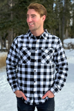 312 Men's Black and White Buffalo Check Flannel Shirt