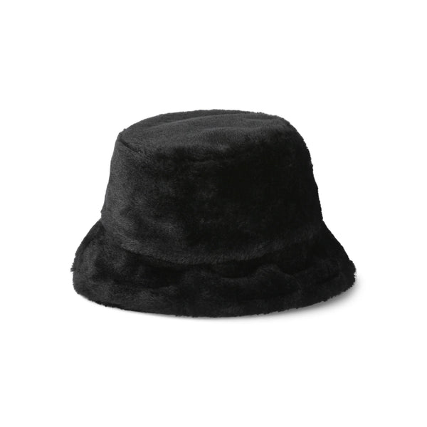 Faux Fur Bucket Hat- Black