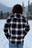 912 Men’s Navy Cognac Vintage Plaid Flannel Shirt