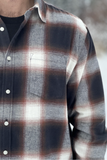 912 Men’s Navy Cognac Vintage Plaid Flannel Shirt