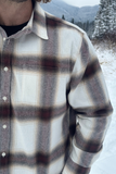 912 Men’s Cream and Brown Plaid Flannel Shirt