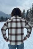 912 Men’s Cream and Brown Plaid Flannel Shirt