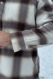 912 Men’s Cream and Brown Plaid Flannel Shirt