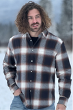 912 Men’s Navy Cognac Vintage Plaid Flannel Shirt